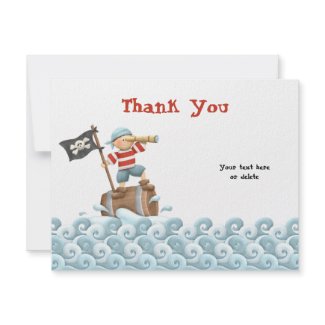 Pirate Birthday Party Thank You Card invitation