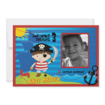 Pirate Boy Birthday Party Invitation, Ahoy Mateys!
