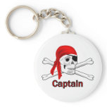 Pirate Captain Skull and Bones Keychain