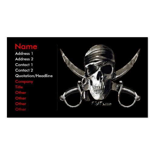Pirate Card Business Cards (front side)
