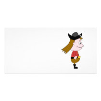 Pirate Cartoon Character. Custom Photo Card