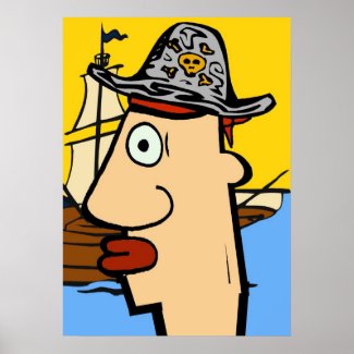 Pirate Cartoon Head print