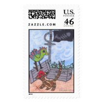 Pirate Cat Custom Postage postage by PennyCork Pirate Cat Custom Postage postage