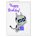 Pirate cat has a birthday present card