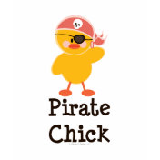 Pirate Chick Kids Ringer Tee Shirt