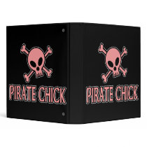 Pirate Chick Pink Skull Binder