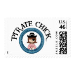 Pirate Chick Postage Stamp