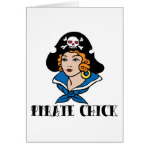 Pirate Chick Tattoo Card