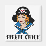 Pirate Chick Tattoo Refrigerator Magnet