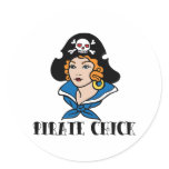 Pirate Chick Tattoo Sticker