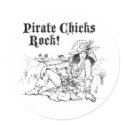 Pirate Chicks Rock! stickers