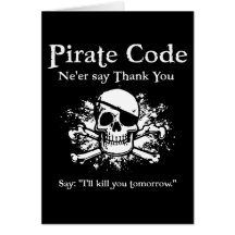 Pirate Code: Thank You Card