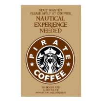 Pirate Coffee Poster posters