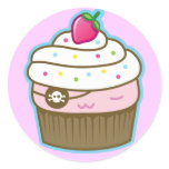pirate cupcake round sticker