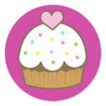 pirate cupcake round sticker