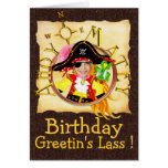Pirate custom photo birthday card cards