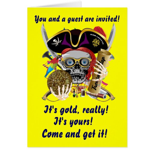 Pirate Days Louisiana. 5" x 7" 30 Colors View Note Greeting Cards