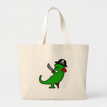 Pirate Dinosaur Tote Bag