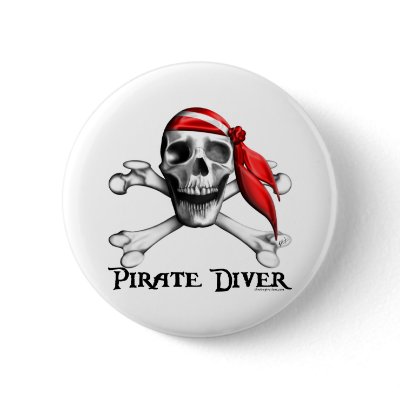 Pirate Diver Button pinback button