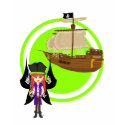 Pirate Faery Mad Morgan Rackham and Ship T-Shirt by KirstenEdwards Pirate Faery Mad Morgan Rackham and Ship T-Shirt