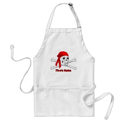 Pirate First Mate Skull and Bones Apron by CompassRose