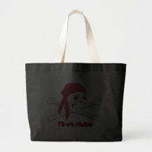 Pirate First Mate Skull and Bones Canvas Tote Bag