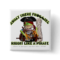 Pirate froggy button by teeshop Pirate froggy button