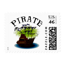 Pirate Ghost Ship Postage Stamps