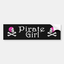 Pirate Girl Sticker Bumper Sticker