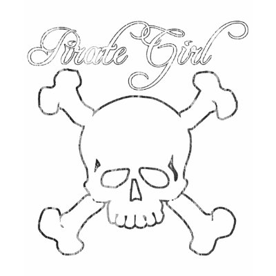 Pirate Girl Tee Shirt by crazyBobcat