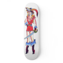 PIRATE GIRL WITH SWORD TATTOO Skateboard