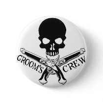 Pirate Groom's Crew Button