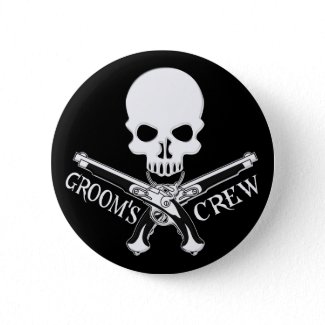 Pirate Groom's Crew Dark Button