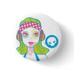 Pirate Gurl Button
