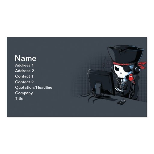Pirate hacker business card (front side)