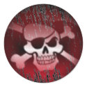 Pirate Jolly Roger Fade to Black Round Stickers by MzLisaMichelle Pirate Jolly Roger Fade to Black Round Stickers