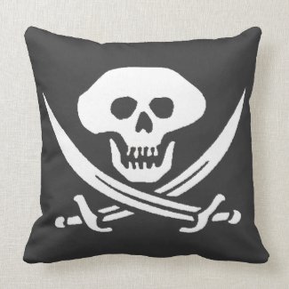 Pirate Jolly Roger Skull Throw Pillows
