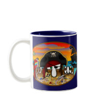 Pirate Kilroy Blue Mug by kilroyworld Pirate Kilroy Blue Mug