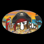 Pirate Kilroy Oval Sticker