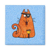 pirate kitty fridge magnets