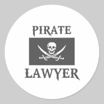Pirate Lawyer Round Sticker