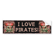 Pirate Lover's Bumper Sticker bumper stickers by jamiecreates1 Pirate Lover's Bumper Sticker bumper stickers
