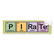 Pirate made of Elements Bumper Sticker