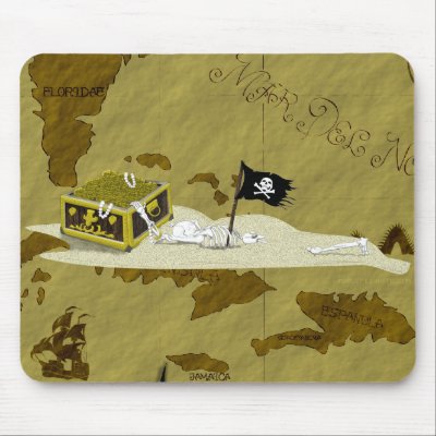 Pirate Map #1 Mouse Mat by epicpirates