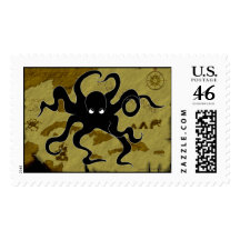 Pirate Map #1 Postage Stamps