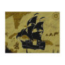 Pirate Map #1, Tattered Ship Post Card