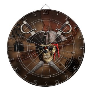 Pirate Map Dartboard With Darts