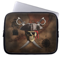 Pirate Map Laptop Computer Sleeves