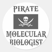 Pirate Molecular Biologist Round Stickers