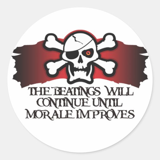 Pirate Morale Classic Round Sticker Zazzle